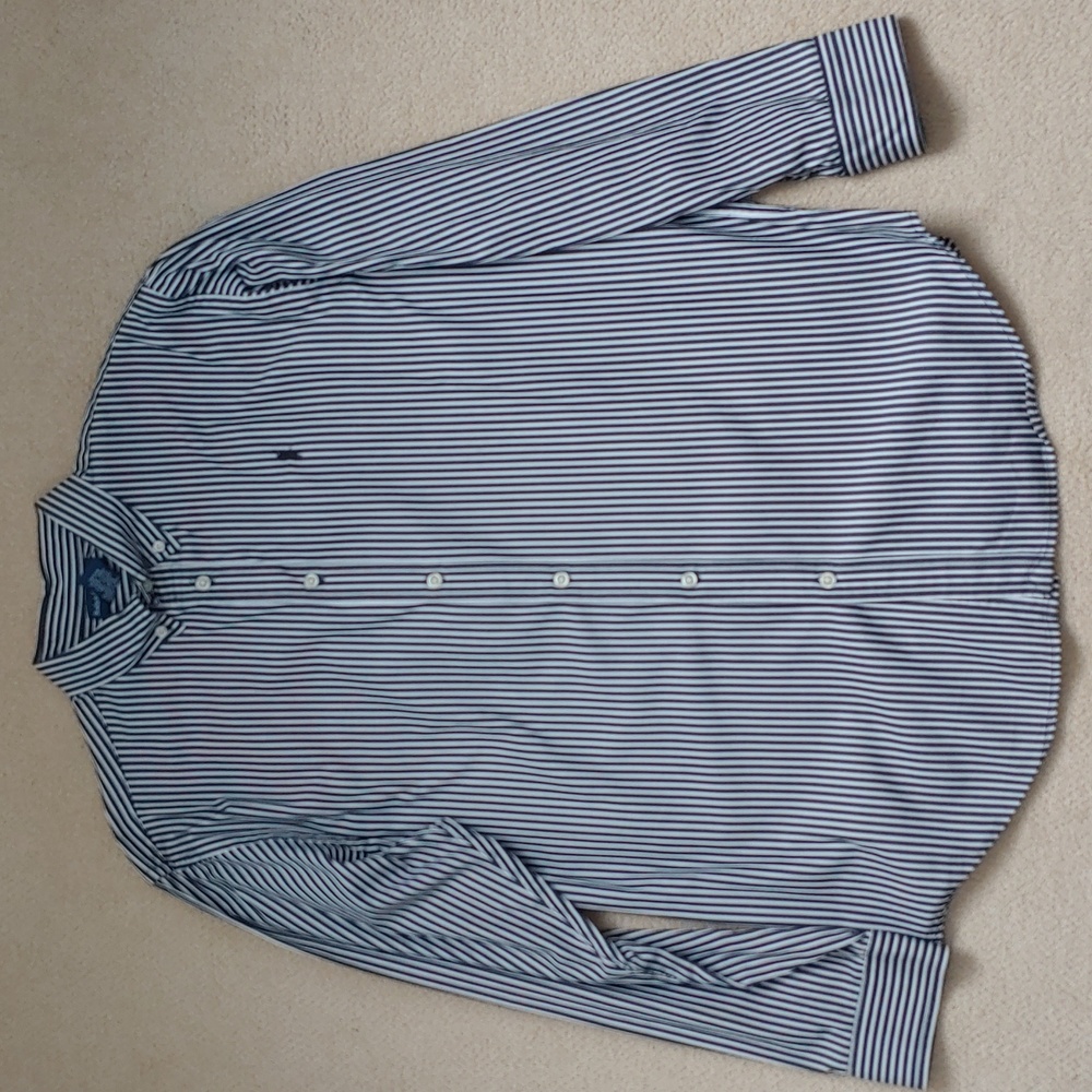 Boys Ralph Lauren Button Down Shirt, Black and White stripes, size XL
